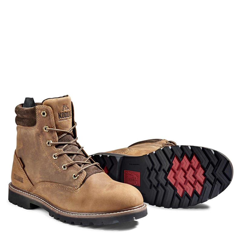 ROCKROOSTER Edgewood Men's 6 inch Brown steel toe waterproof wedge work  boots with Vibram® Outsole VAP858