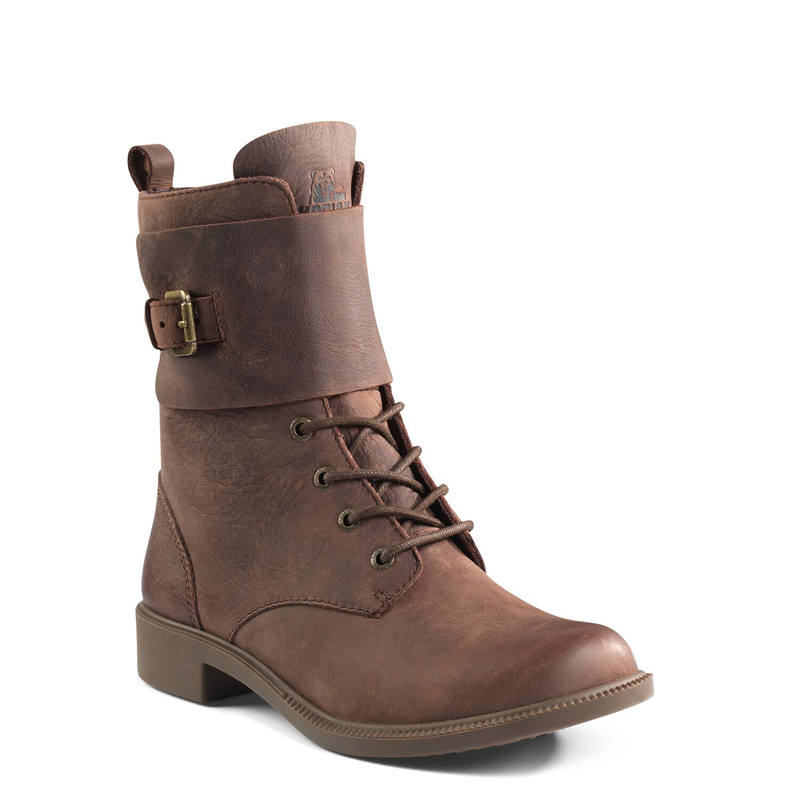 Waterproof leather top boots womens